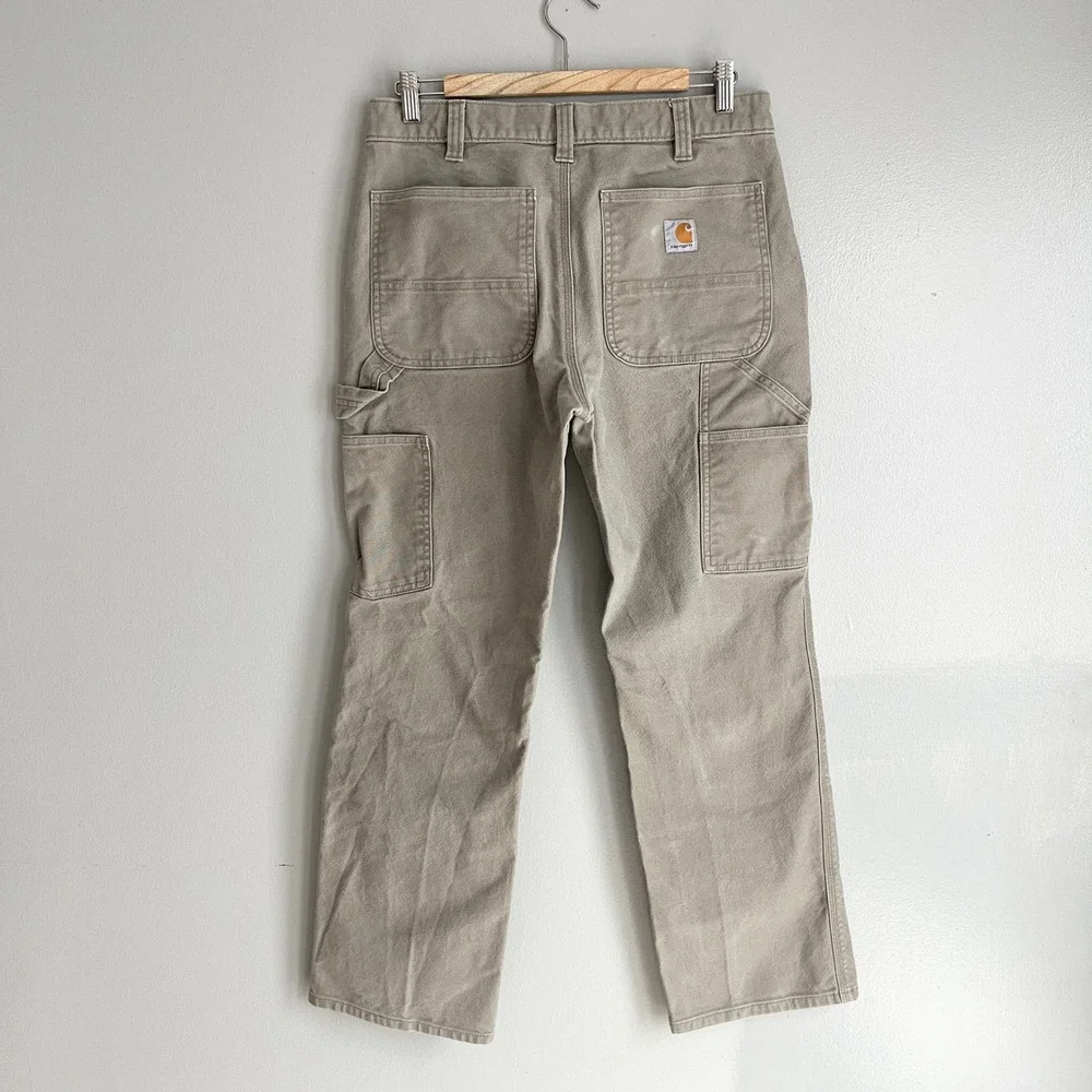 Carhartt Mens Relaxed Fit Canvas Carpenter Pants Tan Barn Chore Workwear 32x30 - Picture 1 of 12